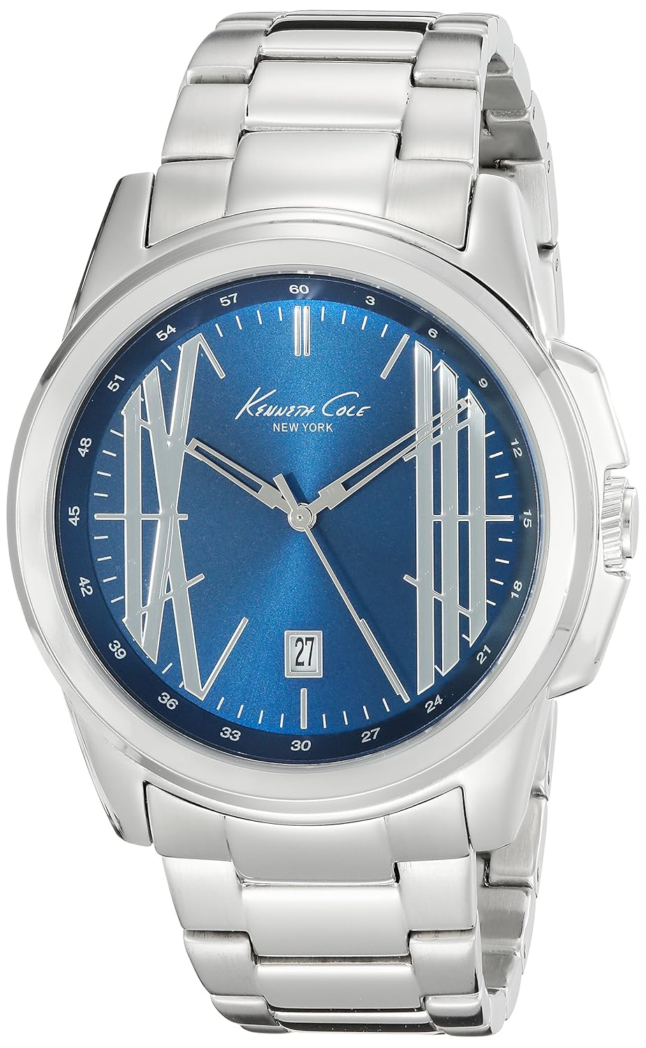 kenneth cole new york 男式 kc9386 模拟显示石英银色手表